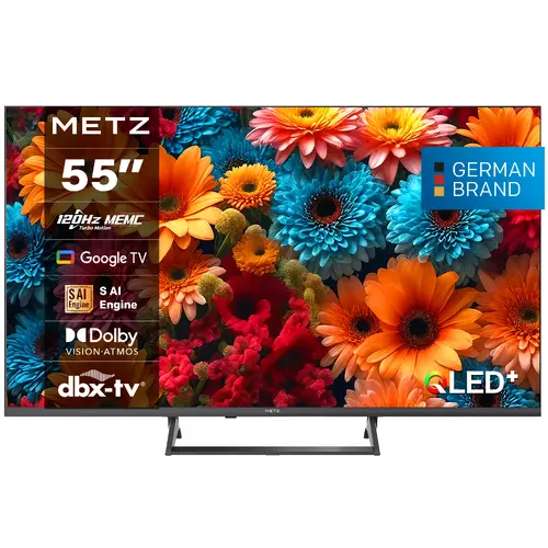 METZ Телевизор 55" 55MQF7500Z UHD QLED SMART TV, 120Hz,4K, Google TV, Frameless, 139.0см - image 1