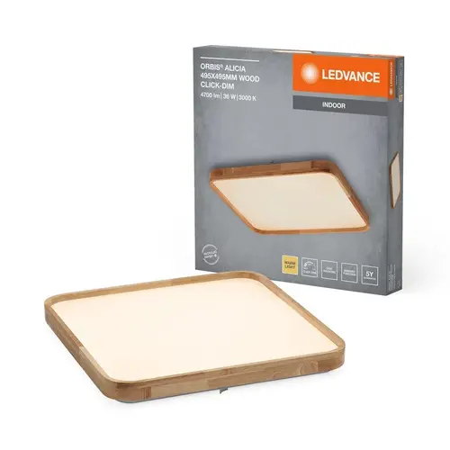 LED ЛАМПА ORBIS ALICIA 495X495MM 36W 830 CLICK DIM WOOD LEDVANCE