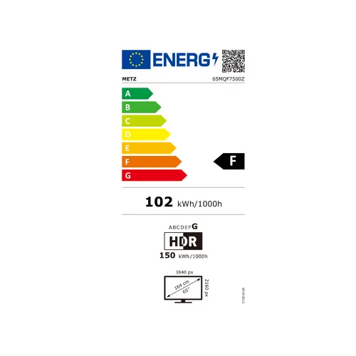 METZ Телевизор 65" 65MQF7500Z, QLED+, 4K, Google TV, 120Hz - image 4
