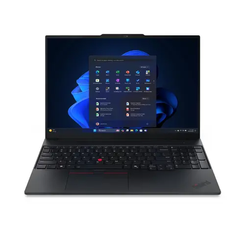 Лаптоп, Lenovo ThinkPad E16 G3, Intel Core Ultra 5 225U, 12C (up to 4.8GHz, 12MB), 16GB DDR5-5600, 512GB SSD, 16" WUXGA (1920x1200) IPS AG, Intel Graphics, FHDp&IR Cam, Backlit KB, WLAN, BT, FPR, 4 cell, Win 11 Pro, 3Y Onsite
