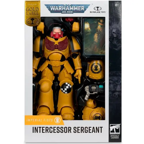 Figurină Warhammer 40,000 Intercessor Sergeant (Imperial Fist) Gold Label 7in Figure McFarlane - 7