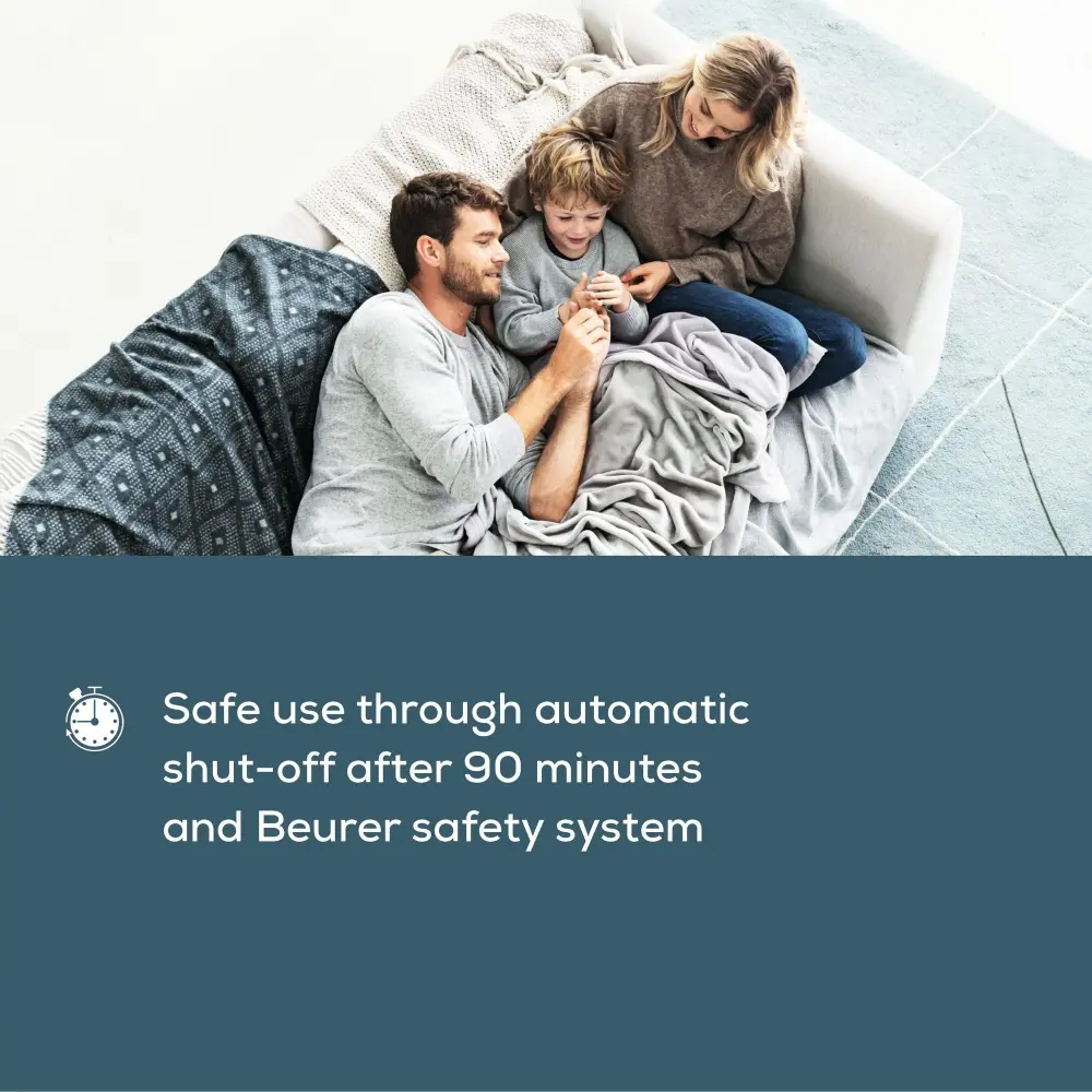 Термоподложка, Beurer HK 43 Super Cosy heat pad with super soft surface;3 Illuminated temperature settings;Fast heating;Automatic switch off after 90 min;Cotton cover washable on 30°; BSS; 44(L)x33(W) - image 3