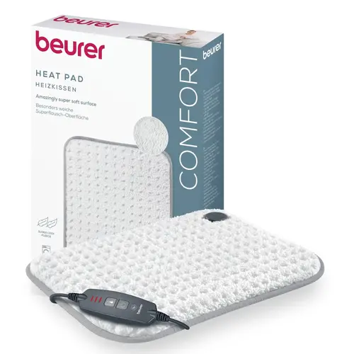 Термоподложка, Beurer HK 43 Super Cosy heat pad with super soft surface;3 Illuminated temperature settings;Fast heating;Automatic switch off after 90 min;Cotton cover washable on 30°; BSS; 44(L)x33(W) - image 6