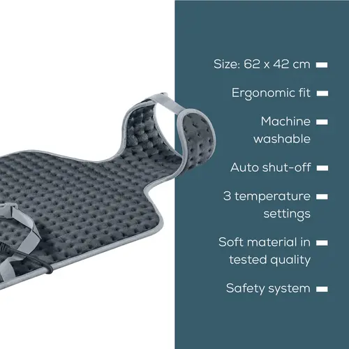 Термоподложка, Beurer HK 64 Back & neck heat pad; Soft, cosy material; Automatic switch-off; BSS; Machine-washable at 30°C; Fast heating; 3 Illuminated temperature settings - image 1