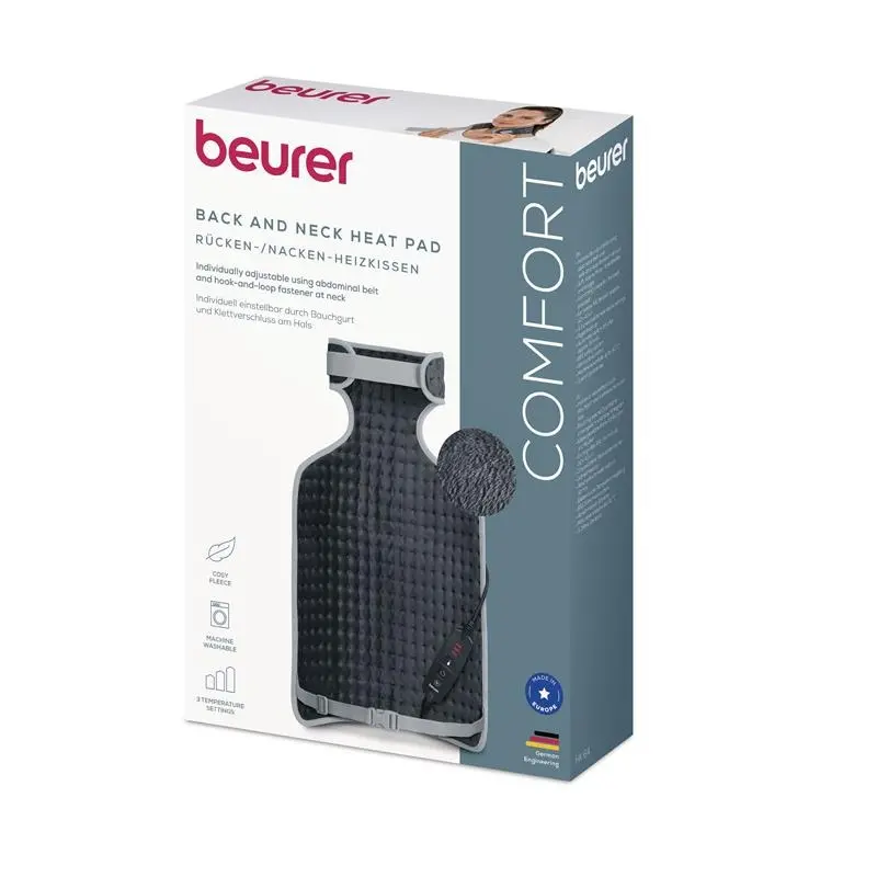 Термоподложка, Beurer HK 64 Back & neck heat pad; Soft, cosy material; Automatic switch-off; BSS; Machine-washable at 30°C; Fast heating; 3 Illuminated temperature settings - image 2