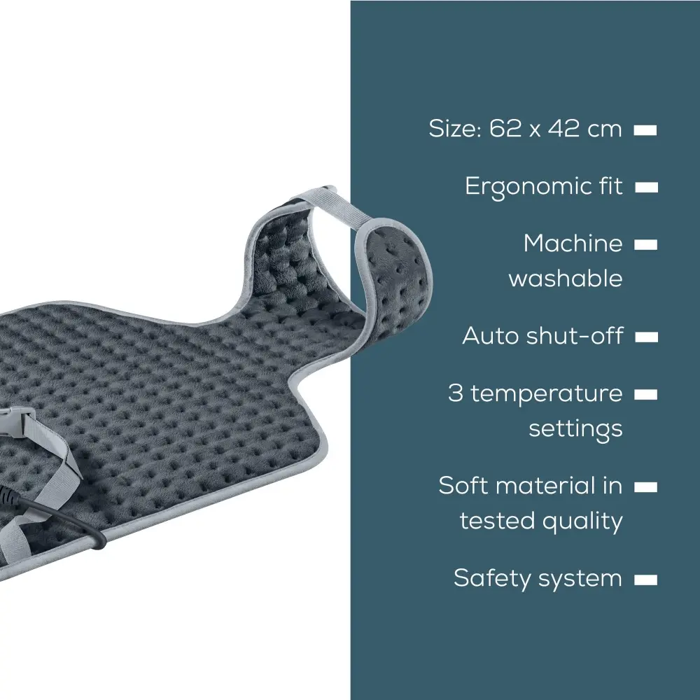 Термоподложка, Beurer HK 64 Back & neck heat pad; Soft, cosy material; Automatic switch-off; BSS; Machine-washable at 30°C; Fast heating; 3 Illuminated temperature settings - image 3