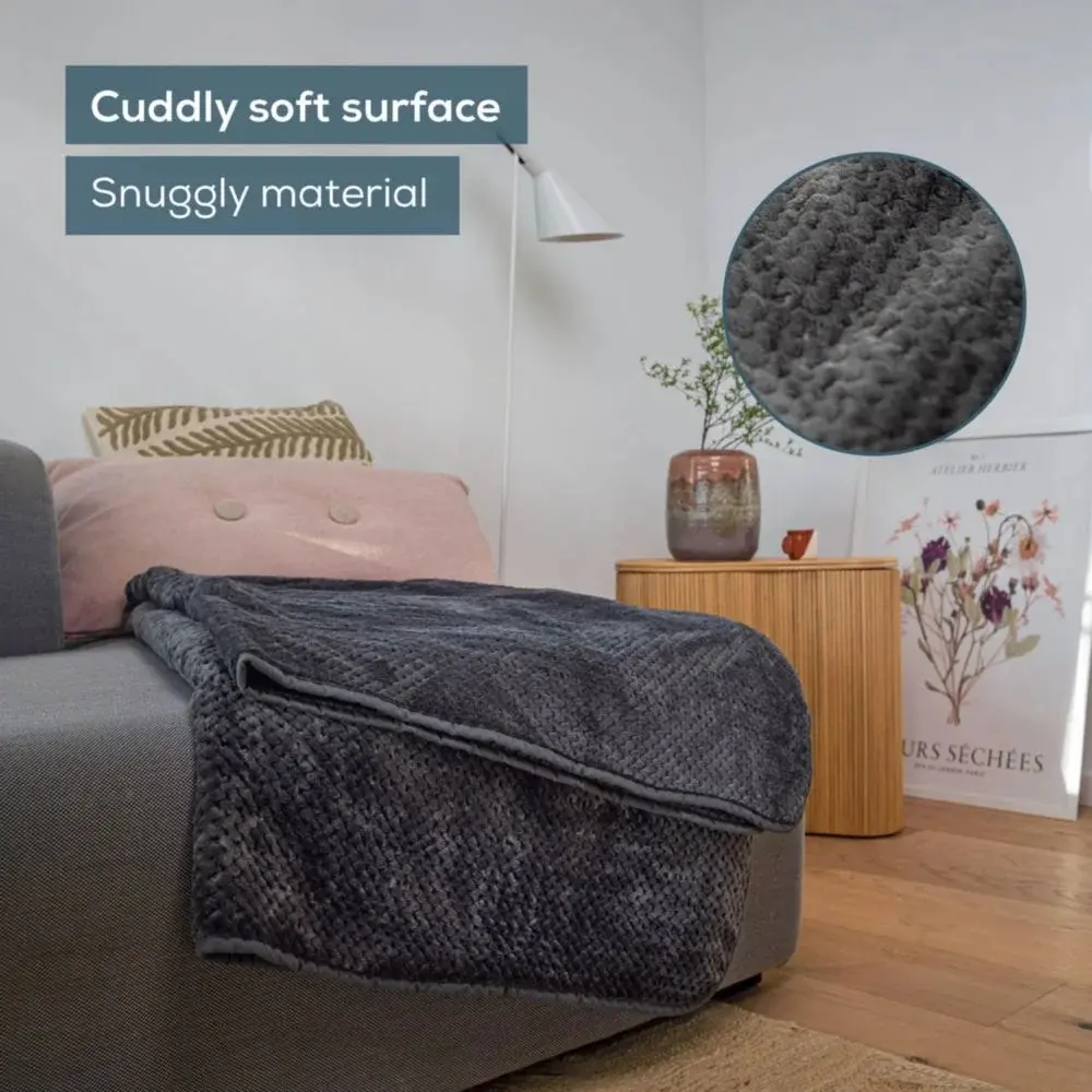Термоподложка, Beurer HD 65 Dark Grey Heated Overblanket; Soft and cuddly surface; 3 temperature;auto switch-off 3 hours; removable switch; washable at 30°, Oko-Tex 100; 180(L)x130(W)cm - image 1