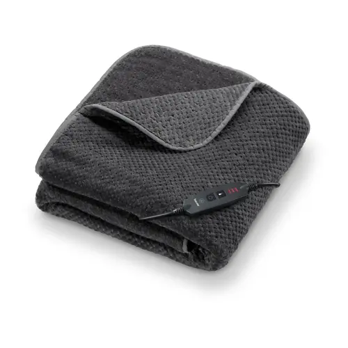 Термоподложка, Beurer HD 65 Dark Grey Heated Overblanket; Soft and cuddly surface; 3 temperature;auto switch-off 3 hours; removable switch; washable at 30°, Oko-Tex 100; 180(L)x130(W)cm