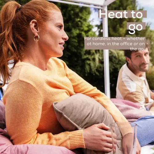 Термоподложка, Beurer HK 77 Heaty smokey-taupe;lithium-ion battery; Soft velvet cushion cover machine-washable at 30°C; 3 temperature settings; Fast heating; BSS; 45(L)x45(W) cm - image 2