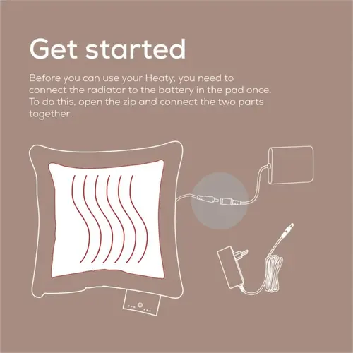 Термоподложка, Beurer HK 77 Heaty smokey-taupe;lithium-ion battery; Soft velvet cushion cover machine-washable at 30°C; 3 temperature settings; Fast heating; BSS; 45(L)x45(W) cm - image 3