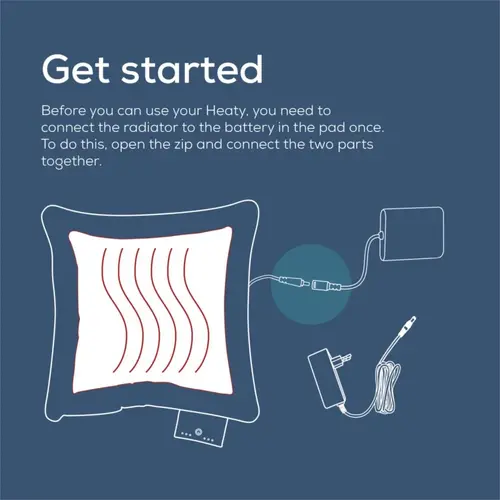 Термоподложка, Beurer HK 77 Heaty obsidian-blue; lithium-ion battery; Soft velvet cushion cover machine-washable at 30°C; 3 temperature settings; Fast heating; BSS; 45(L)x45(W) cm - image 3