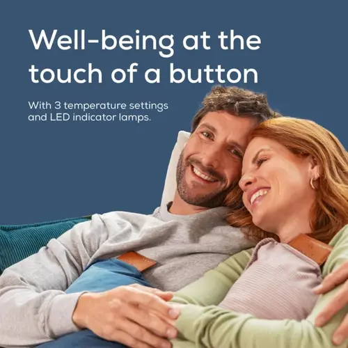 Термоподложка, Beurer HK 77 Heaty obsidian-blue; lithium-ion battery; Soft velvet cushion cover machine-washable at 30°C; 3 temperature settings; Fast heating; BSS; 45(L)x45(W) cm - image 4