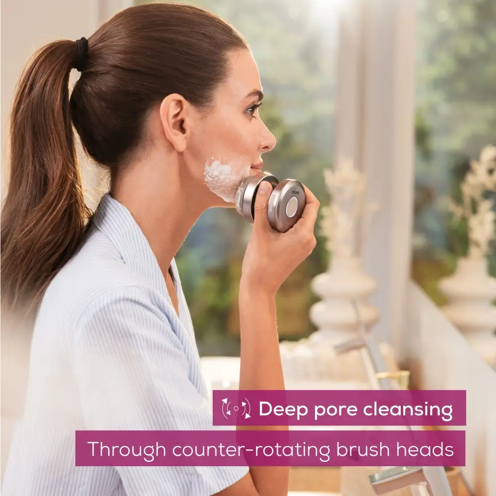 Уред за лице, Beurer FC 59 Facial brush; PX7; Rechargeable battery; Incl.3 brush attachments (silicone, sensitive, exfoliating) and 1 x USB-C cable;Bi-directional rotation;2 speeds Waterproof (IPX7) - image 1