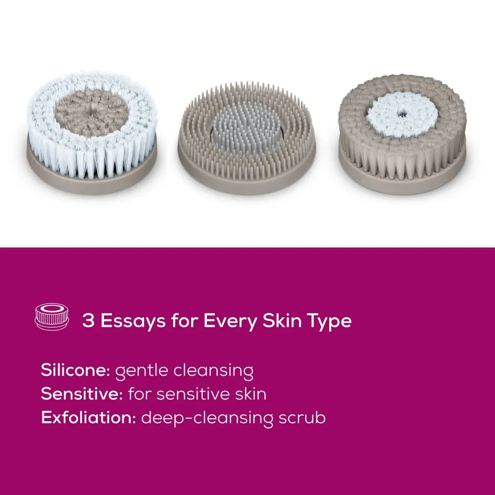 Aparat pentru față, Beurer FC 59 Facial brush; PX7; Rechargeable battery; Incl.3 brush attachments (silicone, sensitive, exfoliating) and 1 x USB-C - image 3