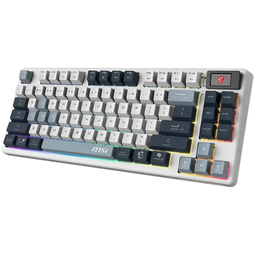 MSI FORGE GK600 TKL WIRELESS SKY - Hot-Swappable Mechanical Switches, PBT Keycaps, Sound-Dampening Foam and Gaskets, Integrated Display, RGB LED, 2.4GHz, BT, USB-C - image 1