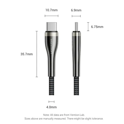 Vention кабел Cable - USB2.0 Type-C to Type-C - 5A Fast Charging, 240W, PD3.1, 1.2m -  CTYBAV - image 12