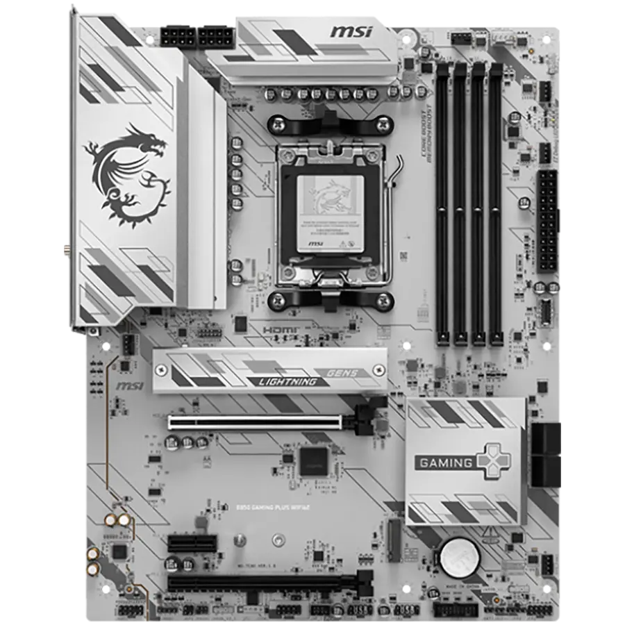 MSI B850 GAMING PLUS WIFI6E, ATX, Socket AM5, 4x DDR5 Dual Channel up to 8200(OC)MHz, 2x PCIe x16 slot, 2x M.2 slot, 4x USB 5Gbps, 3x USB 10Gbps, 1x USB 10Gbps Type-C, HDMI, DP, 7.1 HD Audio, 2.5G LAN, WiFI 6E, BT, 3Y - image 1