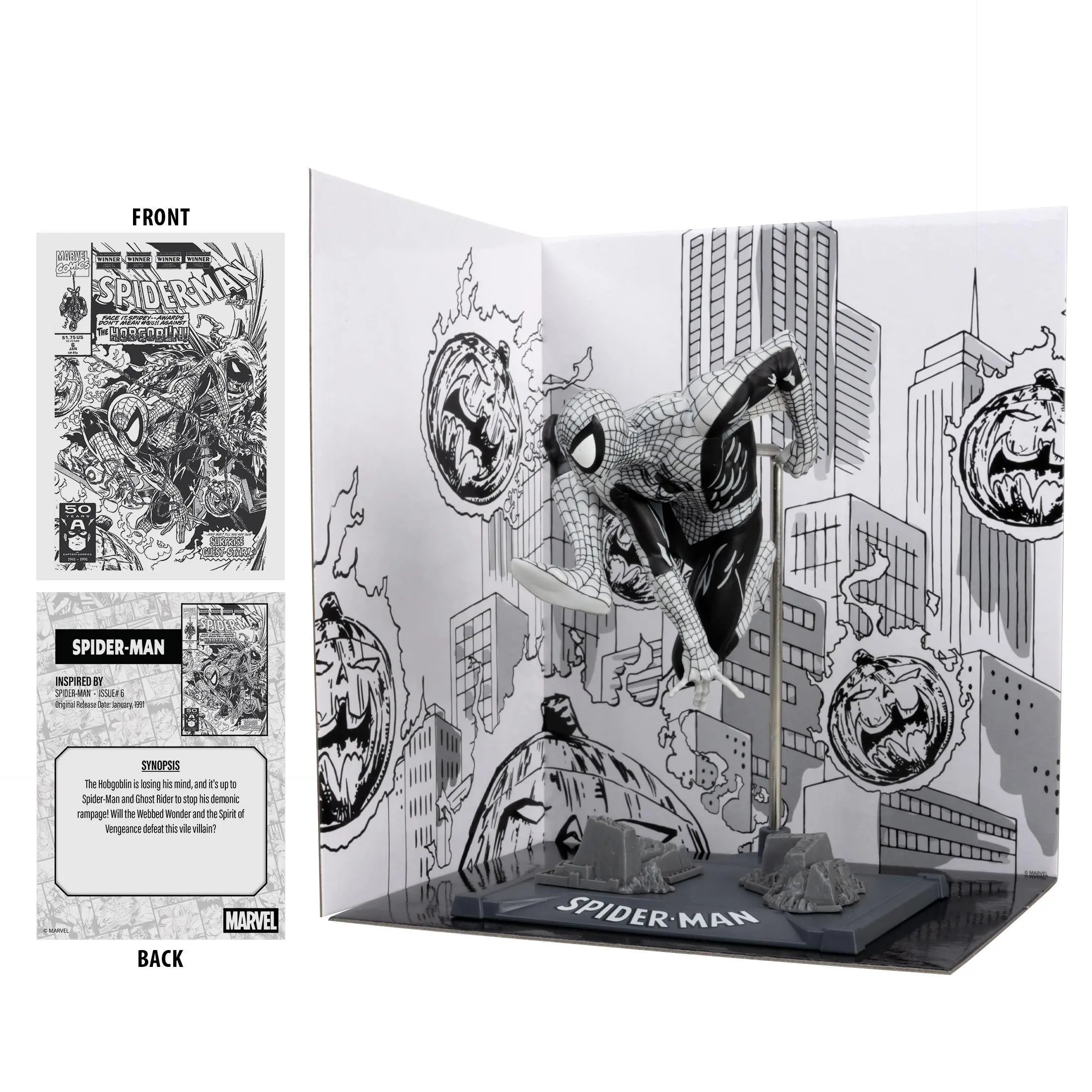 Фигурка FMarvel Spider-Man (Line Art) 1:10th Scale Collectible with Scene (Spider-Man #6) Gold Label - image 1