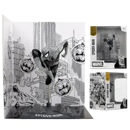 Фигурка FMarvel Spider-Man (Line Art) 1:10th Scale Collectible with Scene (Spider-Man #6) Gold Label - image 3