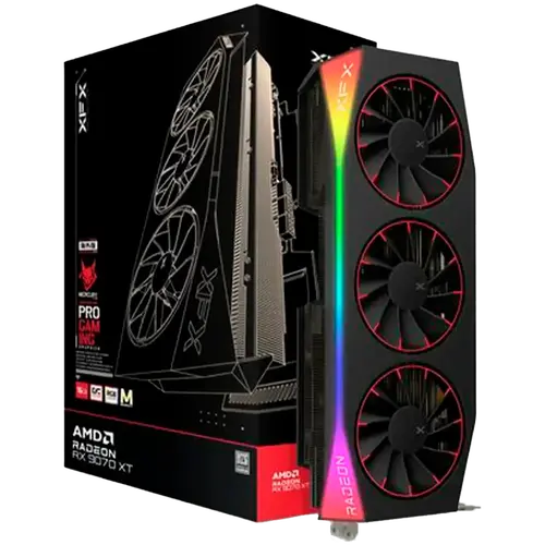XFX Mercury AMD Radeon RX 9070XT OC Magnetic Air Edition with RGB 16GB GDDR6 HDMI 3xDP, AMD RDNA 4