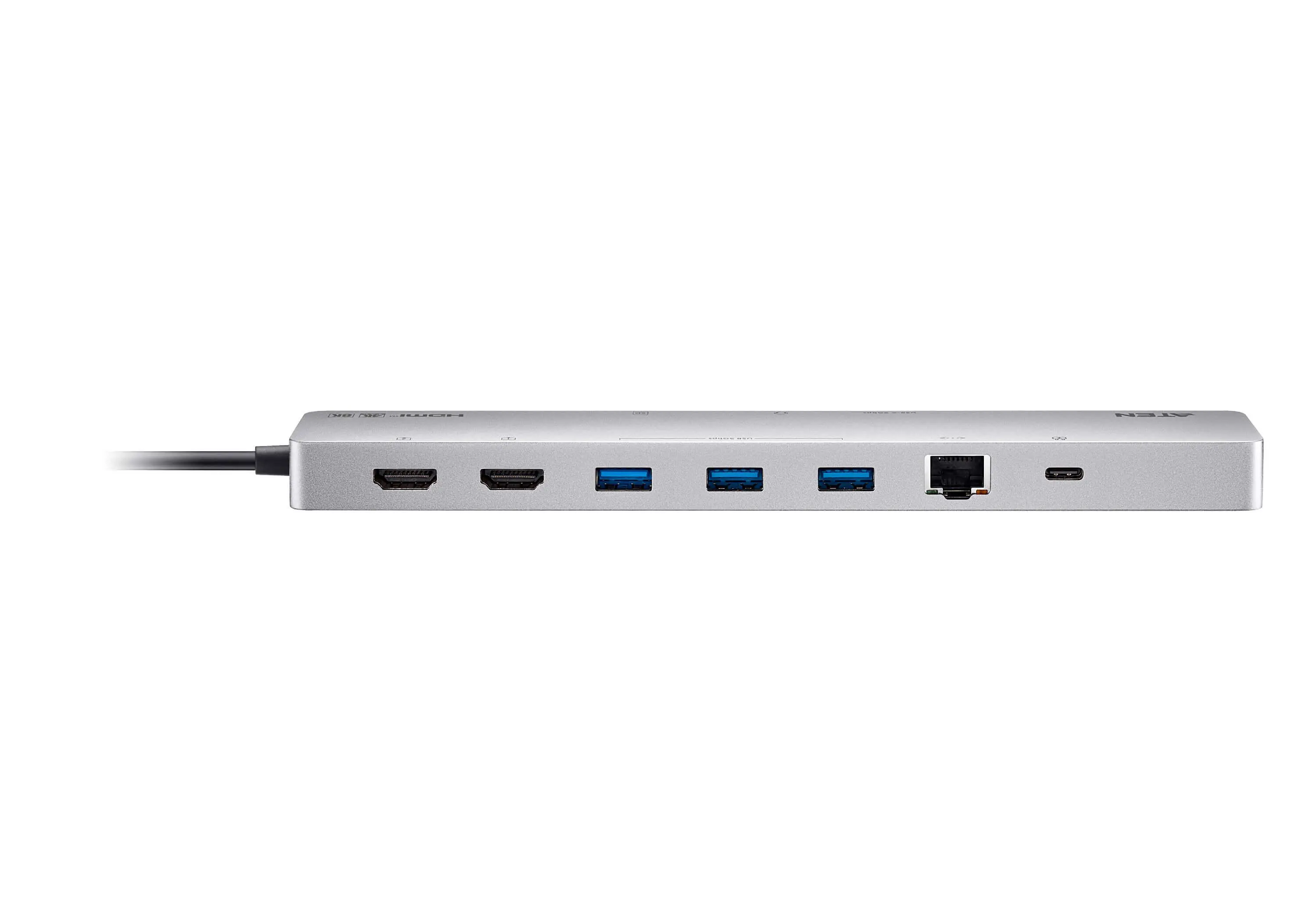 ATEN Докинг 11-in-1 USB-C Multiport Dock + Power Pass-Through, 2 x HDMI, LAN,3.5mm, USB-C, SD Card , microSD, 3 x USB 3.2 - image 1
