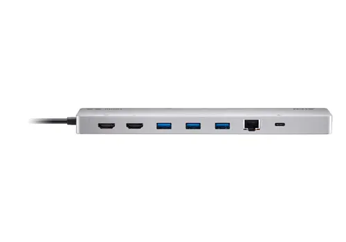 ATEN Докинг 11-in-1 USB-C Multiport Dock + Power Pass-Through, 2 x HDMI, LAN,3.5mm, USB-C, SD Card , microSD, 3 x USB 3.2 - image 1