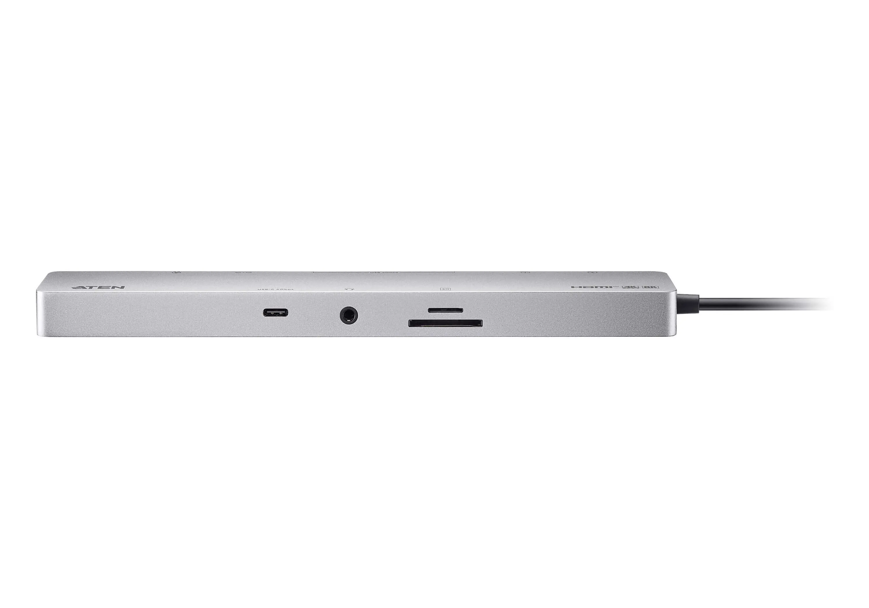 ATEN Докинг 11-in-1 USB-C Multiport Dock + Power Pass-Through, 2 x HDMI, LAN,3.5mm, USB-C, SD Card , microSD, 3 x USB 3.2 - image 2