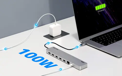 ATEN Докинг 11-in-1 USB-C Multiport Dock + Power Pass-Through, 2 x HDMI, LAN,3.5mm, USB-C, SD Card , microSD, 3 x USB 3.2 - image 6