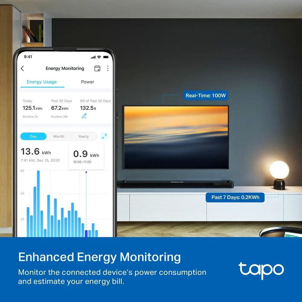 Управляем контакт TP-LINK Tapo P110(4-pack), Wi-Fi, Energy Monitoring,3680W - image 2