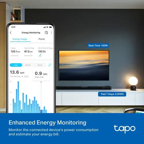 Управляем контакт TP-LINK Tapo P110(4-pack), Wi-Fi, Energy Monitoring,3680W - image 2