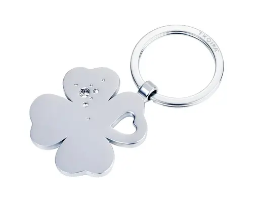 Ключодържател Troika- GIRLS BEST FRIENDS "Clover frosty", сребрист мат