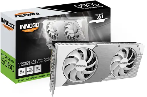Видео карта, Inno3D GeForce RTX 5060 8GB GDDR7 Twin X2 OC White
