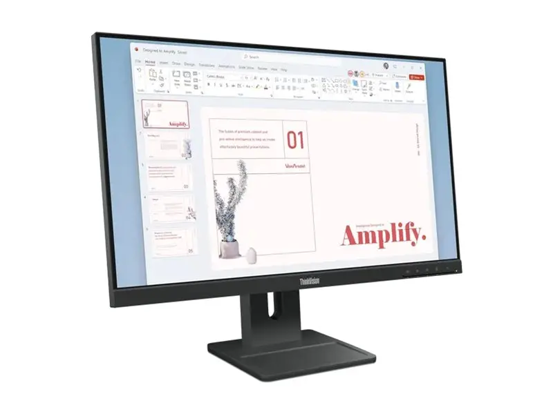Монитор, Lenovo ThinkVision E24-40 23.8" IPS, WLED, 1920x1080, 16:9, 4ms, 100Hz, 250 cd/m2, 1300:1, HDMI, DP, VGA, Speakers 2Wx2, Tilt, Swivel, Pivot, Height Adjust Stand - image 4