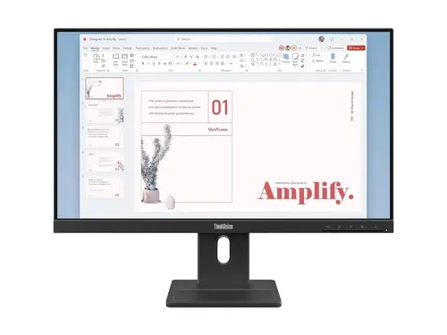Монитор, Lenovo ThinkVision E24-40 23.8" IPS, WLED, 1920x1080, 16:9, 4ms, 100Hz, 250 cd/m2, 1300:1, HDMI, DP, VGA, Speakers 2Wx2, Tilt, Swivel, Pivot, Height Adjust Stand