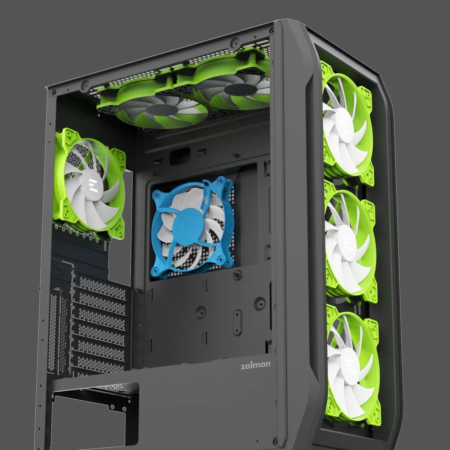 Zalman кутия за компютър Case ATX - N7 PLUS - 7 fans included, Tempered Glass - image 14