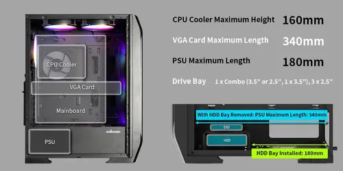 Zalman кутия за компютър Case ATX - N7 PLUS - 7 fans included, Tempered Glass - image 19