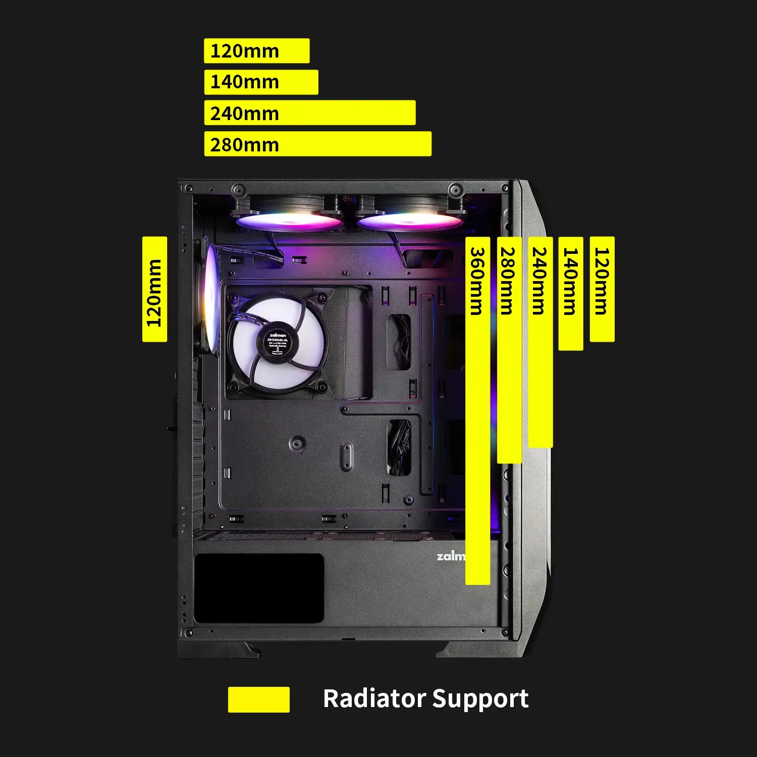 Zalman кутия за компютър Case ATX - N7 PLUS - 7 fans included, Tempered Glass - image 20