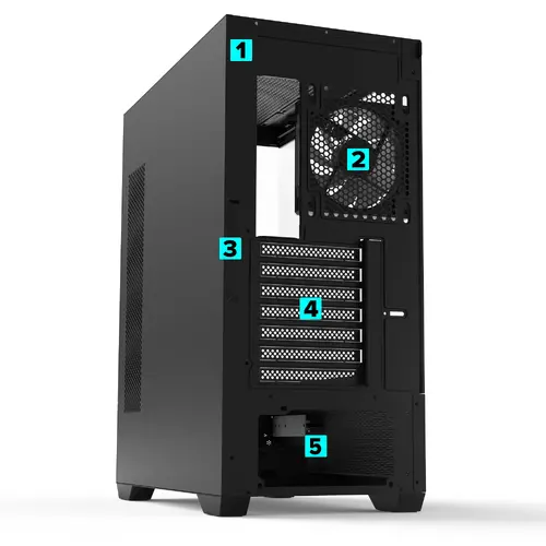 Zalman кутия Case ATX - Chronix BLACK - 3 x 120 mm A-RGB, USB-C, Tempered Glass - image 18