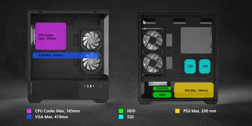 Zalman кутия Case ATX - Chronix BLACK - 3 x 120 mm A-RGB, USB-C, Tempered Glass - image 19