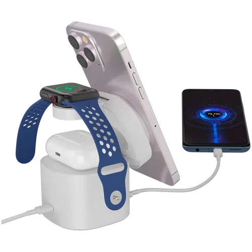 Canyon 4 in 1 Wireless Charging Stand, 30W max, Size: 70x70x70.3mm, weight: 414g, with 65W charger and 1M cable, white - image 3