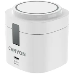 Canyon 4 in 1 Wireless Charging Stand, 30W max, Size: 70x70x70.3mm, weight: 414g, with 65W charger and 1M cable, white