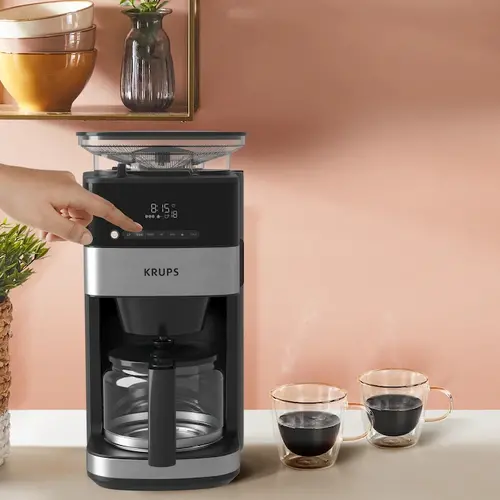 Кафемашина, Krups KM832810 Grind & Brew, metalic grinder, 3 grinding settings, digital display, timer, 1.25L - image 12