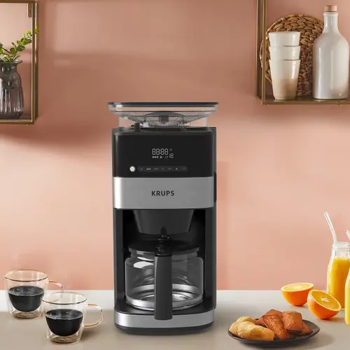 Καφετιέρα, Krups KM832810 Grind & Brew, μεταλλικός μύλος, 3 ρυθμίσεις άλεσης, ψηφιακή οθόνη, χρονοδιακόπτης, 1.25L - 14