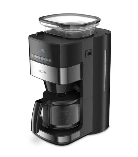 Cafetieră, Krups KM832810 Grind & Brew, râșniță metalică, 3 setări de măcinare, display digital, temporizator, 1.25L - 3