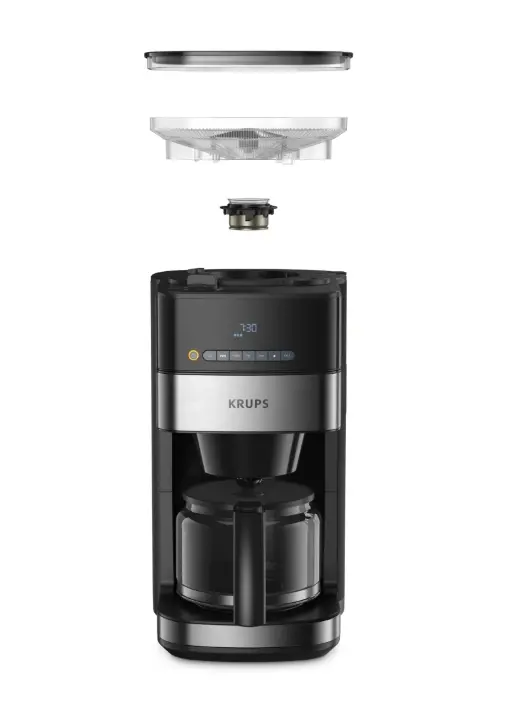 Καφετιέρα, Krups KM832810 Grind & Brew, μεταλλικός μύλος, 3 ρυθμίσεις άλεσης, ψηφιακή οθόνη, χρονοδιακόπτης, 1.25L - image 5