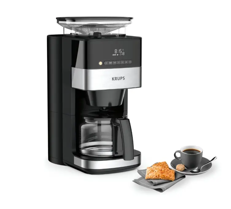Καφετιέρα, Krups KM832810 Grind & Brew, μεταλλικός μύλος, 3 ρυθμίσεις άλεσης, ψηφιακή οθόνη, χρονοδιακόπτης, 1.25L - image 7