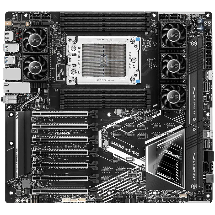 Дънна платка ASROCK WRX90 WS EVO, Socket sTR5, ATX, 8xDDR5 - image 1