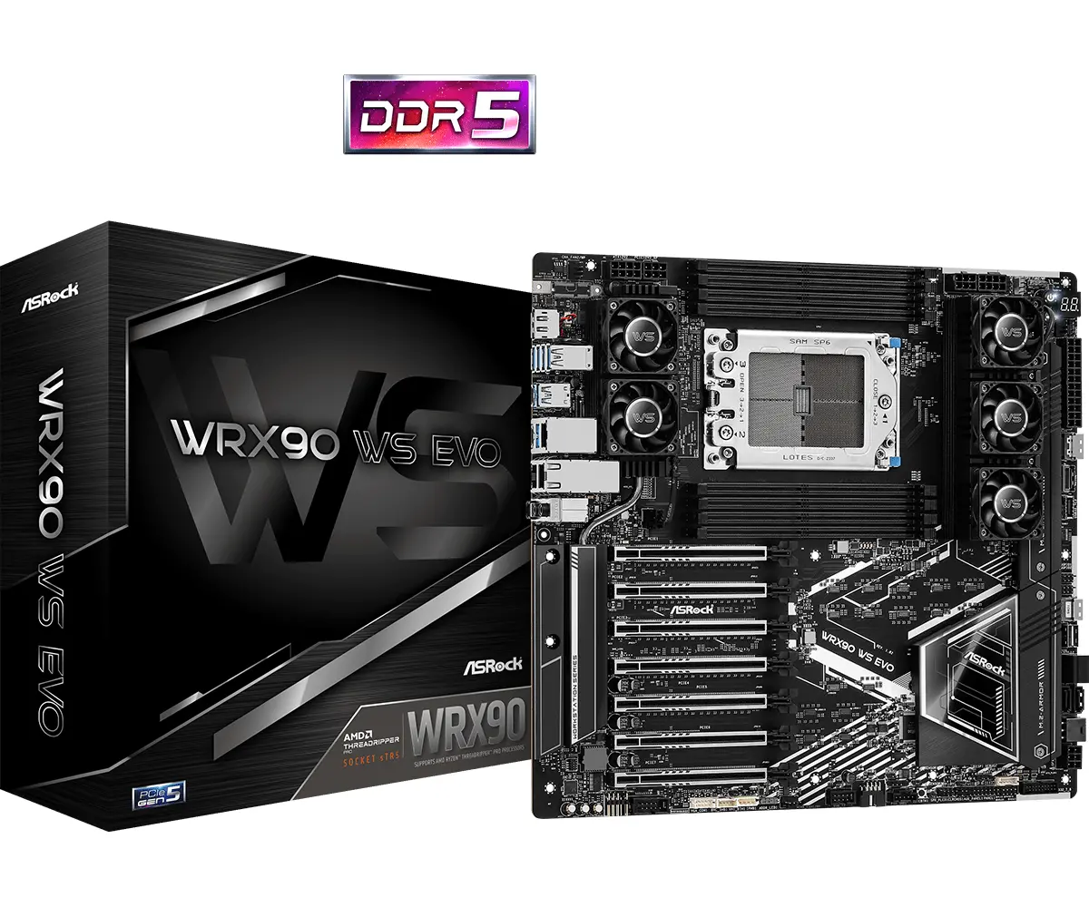 Дънна платка ASROCK WRX90 WS EVO, Socket sTR5, ATX, 8xDDR5 - image 4