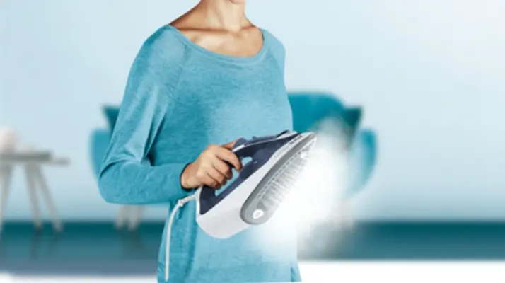 Ютия, Tefal FV2837E0 Express Steam, blue, 2400W, 35g/min, shot 165g/min, AD, water tank 270 ml, Ceramic soleplate - image 2