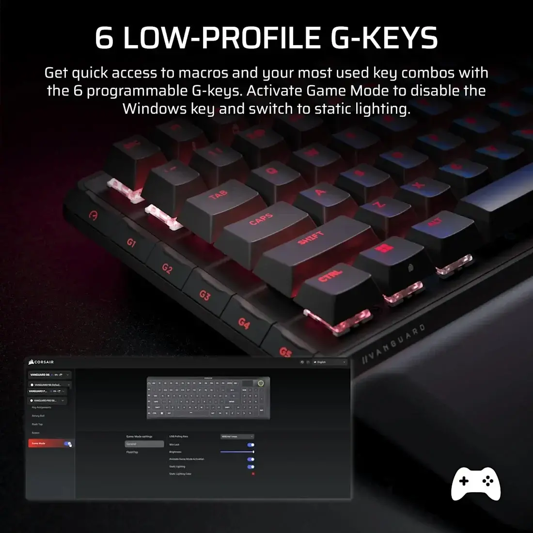 Corsair VANGUARD PRO 96-MGX, Gaming Keyboard, Black - image 5